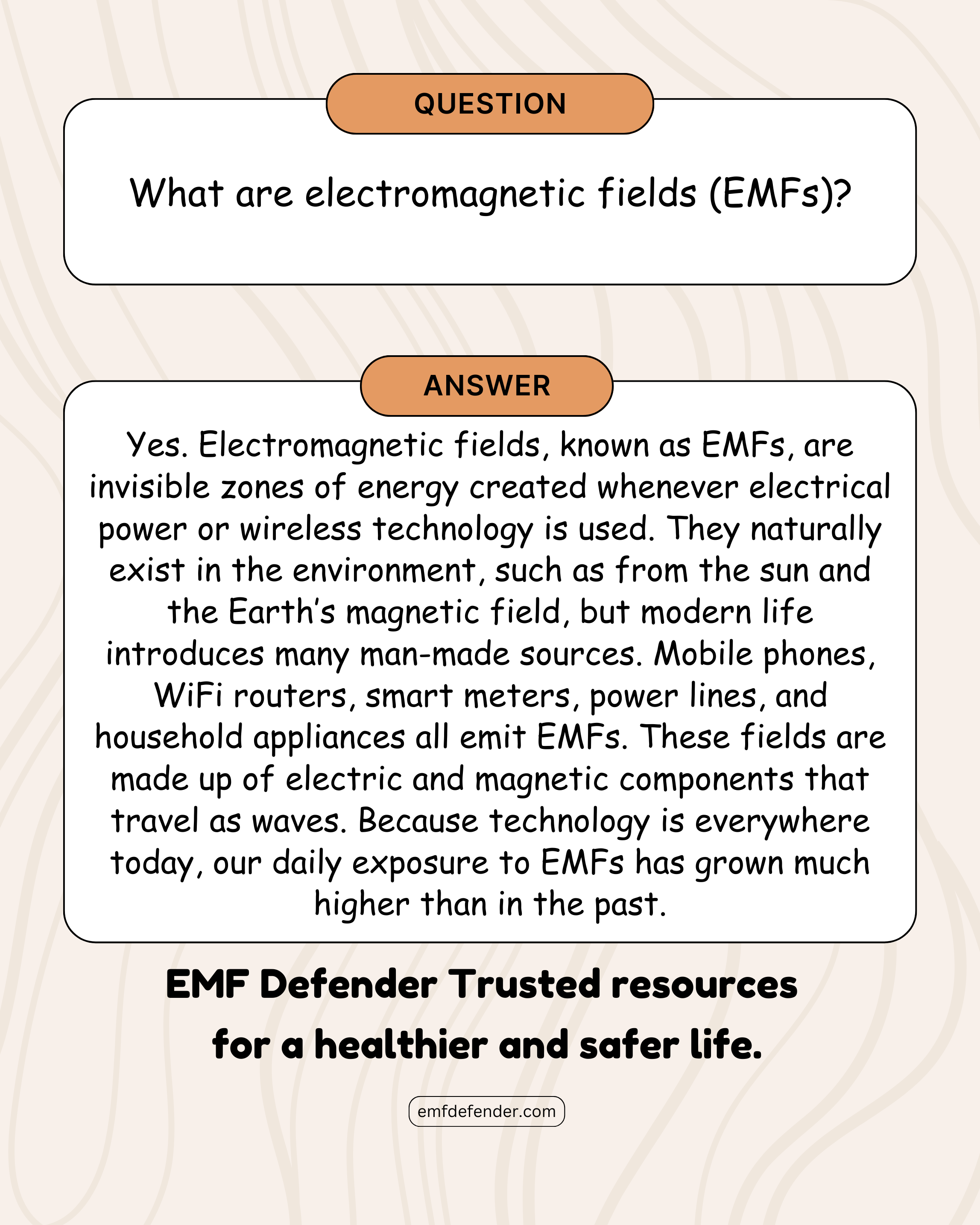 What are electromagnetic fields (EMFs)?